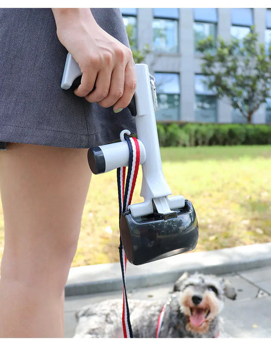 2-in-1 Portable Pet Pooper Scooper – Compact Dog & Cat Waste Picker with Built-In Waste Bag Holder