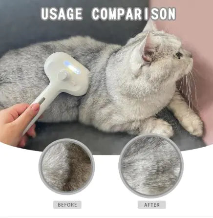 Pet Grooming Steamy Brush with Spray – Shedding & Detangling Tool for Cats and Dogs with Built-in Water Mist